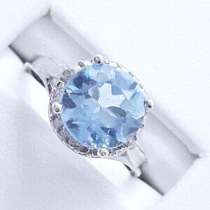 New Sterling sterling sterling silver silver silver Blue Topaz  Ring Size 6 1/2